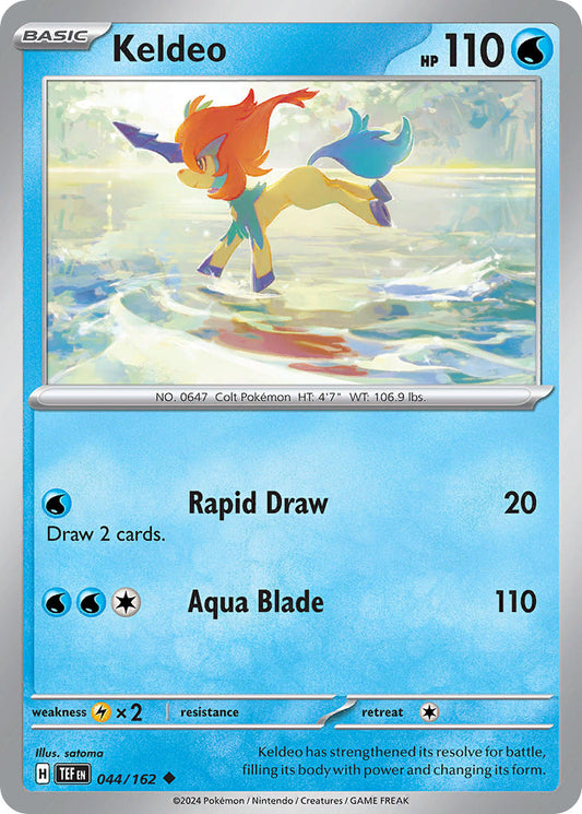 (044/162) Pokemon TCG Temporal Forces Single: Keldeo   Uncommon