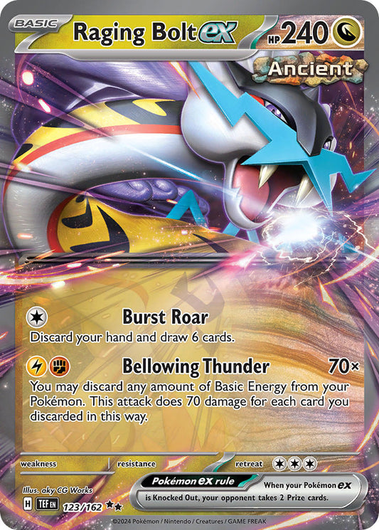 (123/162) Pokemon TCG Temporal Forces Single: Raging Bolt ex   Double Rare