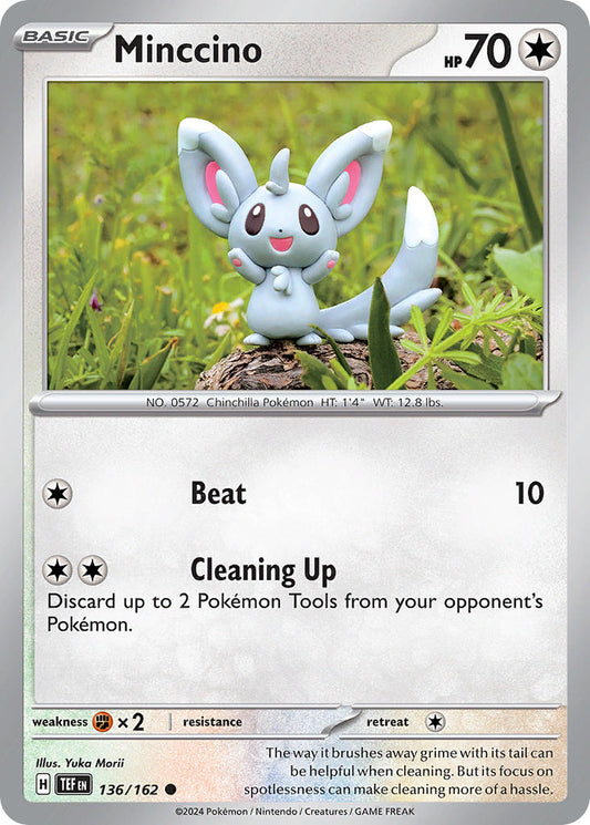 (136/162) Pokemon TCG Temporal Forces Single: Minccino   Common