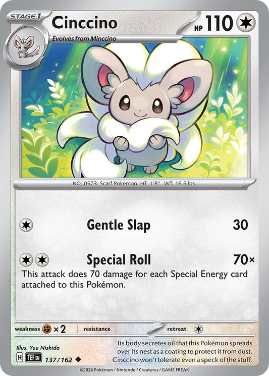 (137/162) Pokemon TCG Temporal Forces Single: Cinccino   Uncommon