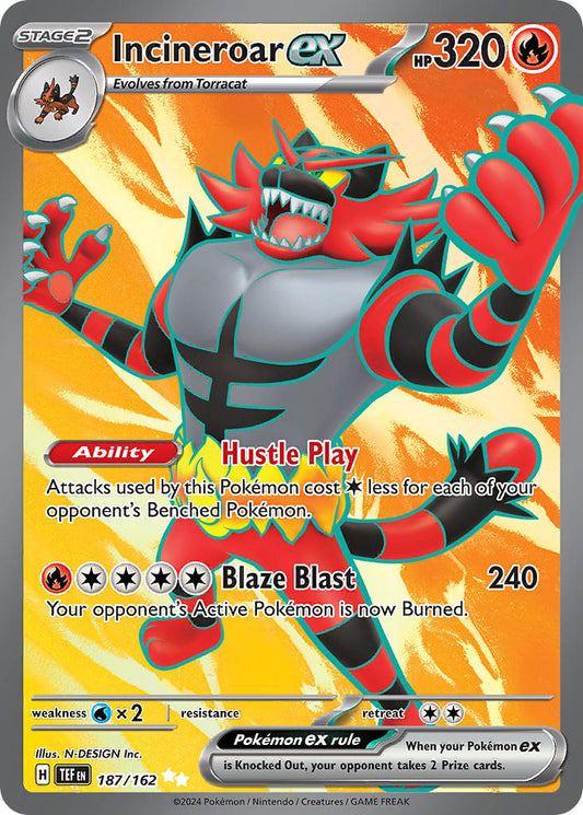 (187/162) Pokemon TCG Temporal Forces Single: Incineroar ex   Ultra Rare