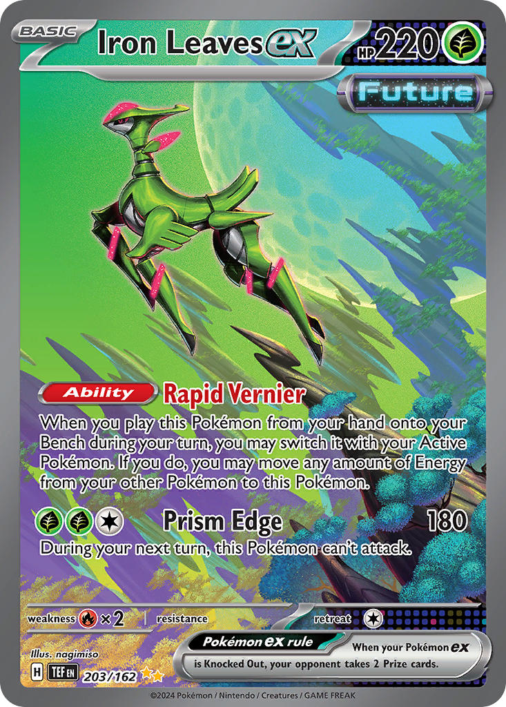 (203/162) Pokemon TCG Temporal Forces Single: Iron Leaves ex   Special Illustration Rare