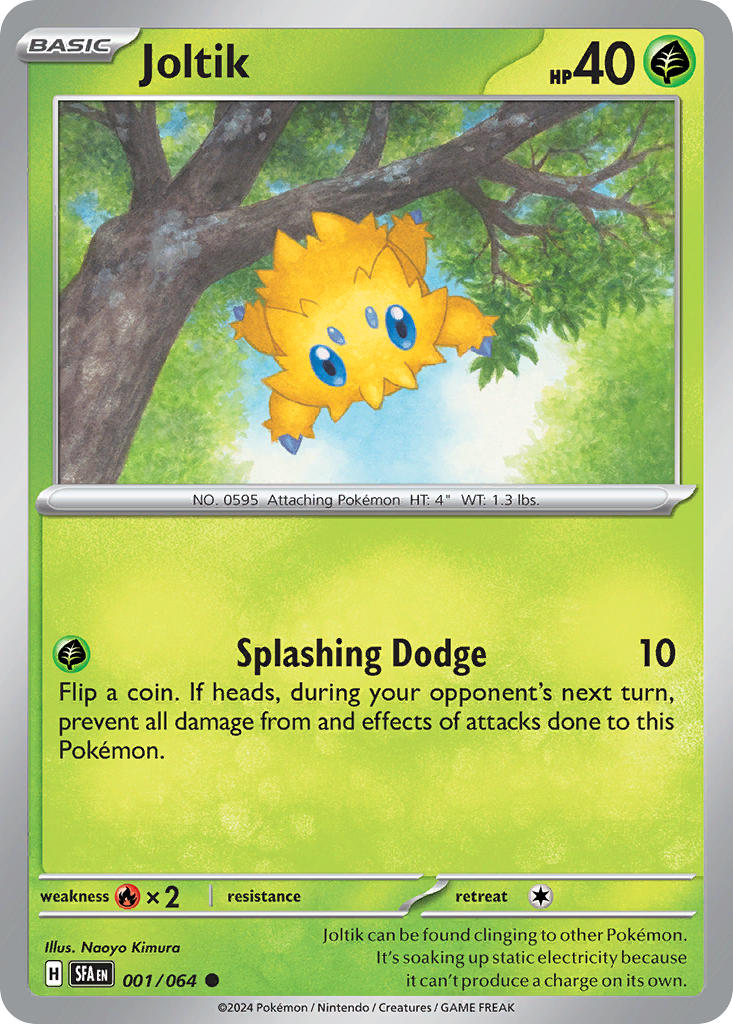 (001/064) Pokemon TCG Shrouded Fable Single: Joltik  Reverse Holo Common