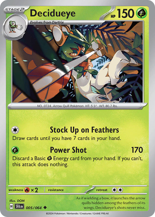 (005/064) Pokemon TCG Shrouded Fable Single: Decidueye   Uncommon