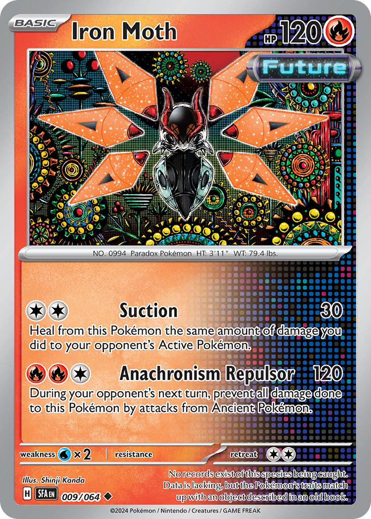 (009/064) Pokemon TCG Shrouded Fable Single: Iron Moth  Reverse Holo Uncommon