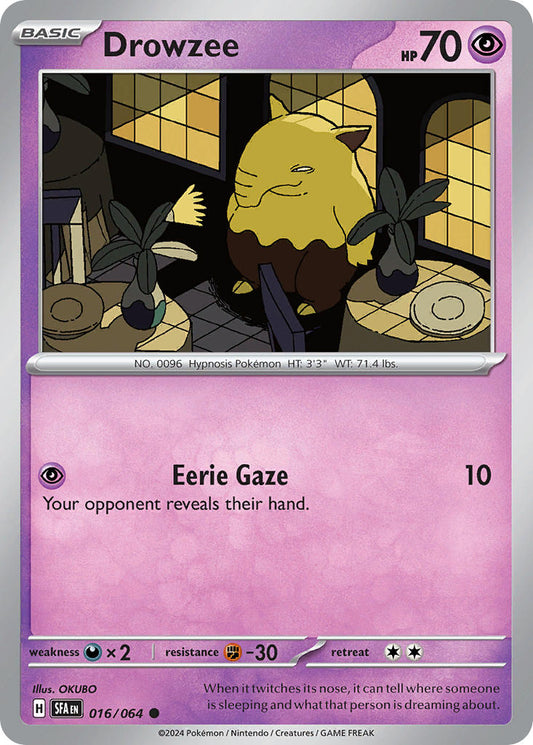 (016/064) Pokemon TCG Shrouded Fable Single: Drowzee   Common