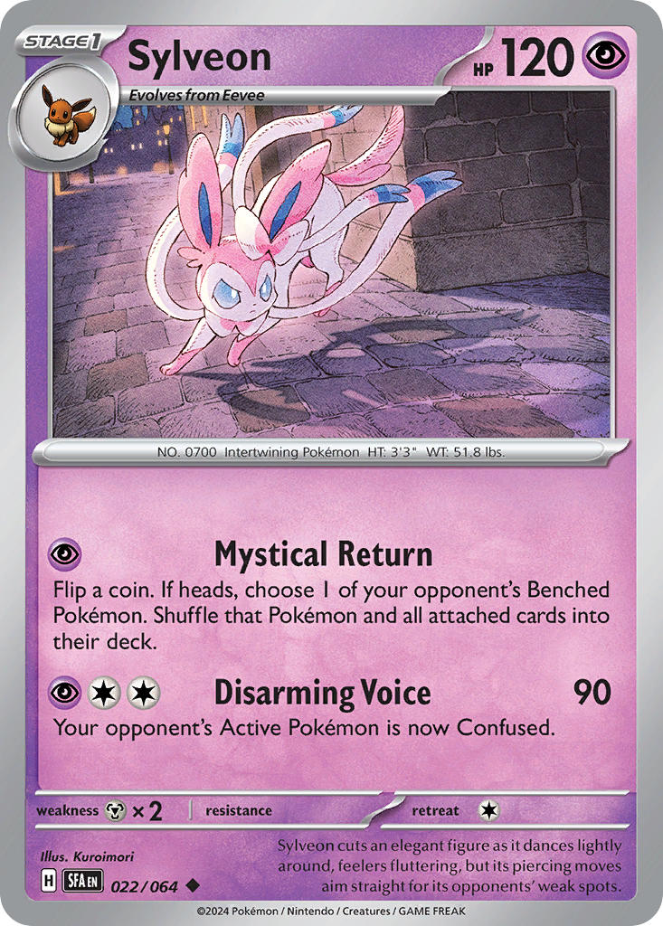 (022/064) Pokemon TCG Shrouded Fable Single: Sylveon   Uncommon