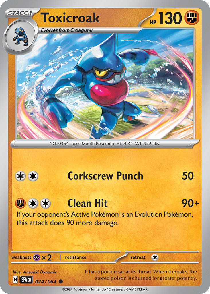 (024/064) Pokemon TCG Shrouded Fable Single: Toxicroak   Common