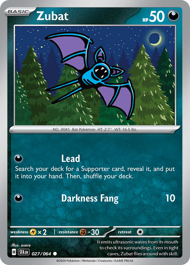 (027/064) Pokemon TCG Shrouded Fable Single: Zubat   Common