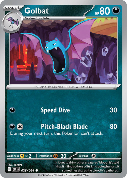 (028/064) Pokemon TCG Shrouded Fable Single: Golbat  Reverse Holo Common