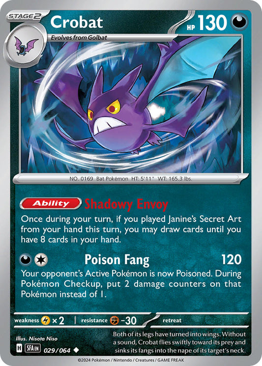 (029/064) Pokemon TCG Shrouded Fable Single: Crobat   Uncommon