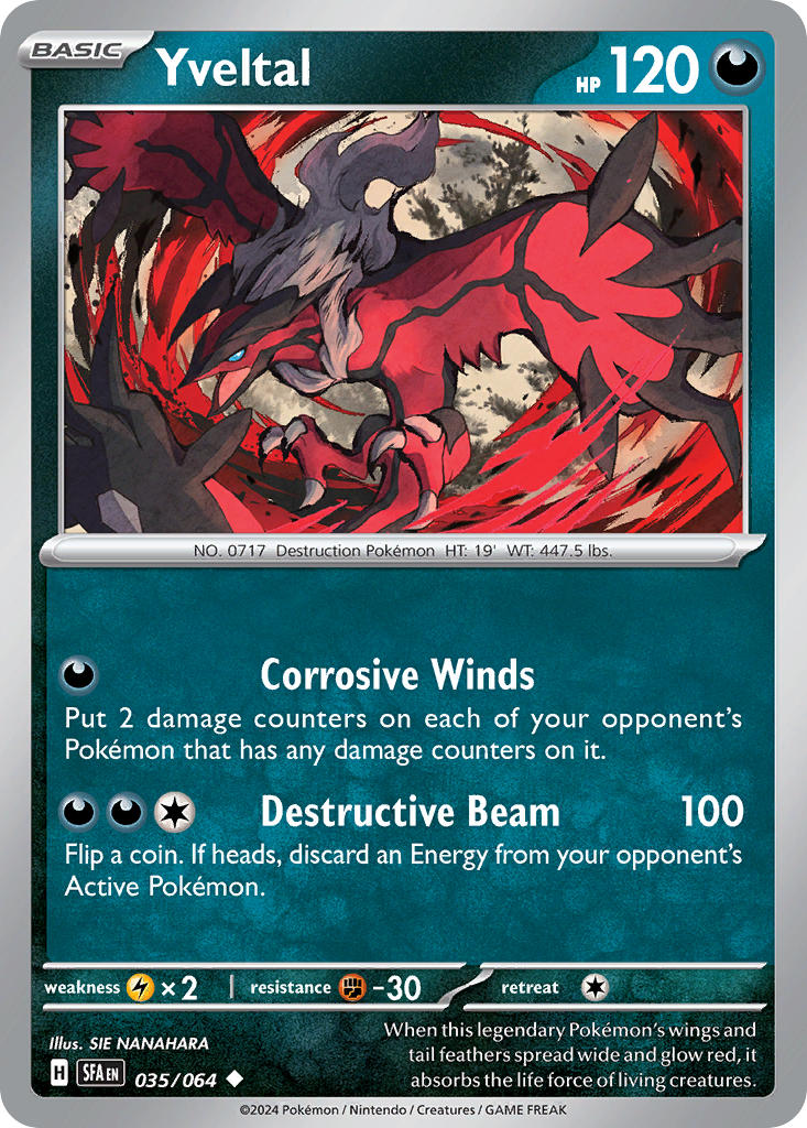 (035/064) Pokemon TCG Shrouded Fable Single: Yveltal   Uncommon