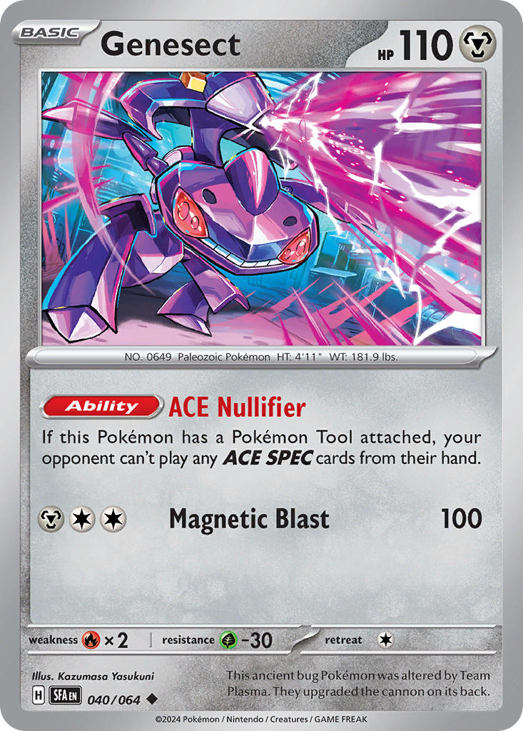 (040/064) Pokemon TCG Shrouded Fable Single: Genesect  Reverse Holo Uncommon