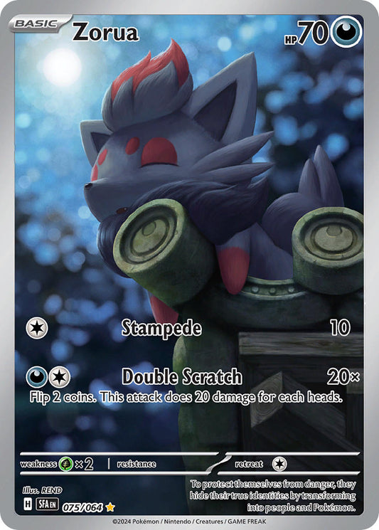 (075/064) Pokemon TCG Shrouded Fable Single: Zorua   Illustration Rare