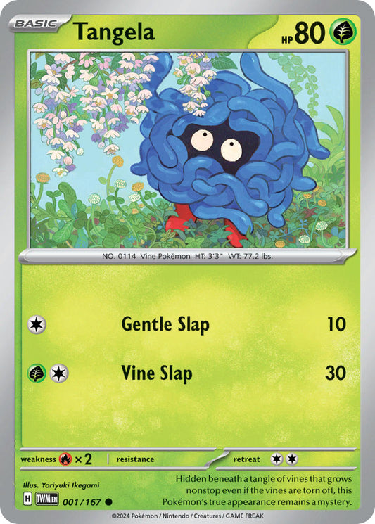 (001/167) Pokemon TCG Twilight Masquerade Single: Tangela  Reverse Holo Common