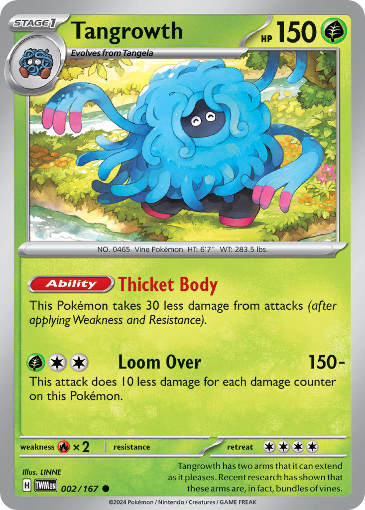 (002/167) Pokemon TCG Twilight Masquerade Single: Tangrowth   Common