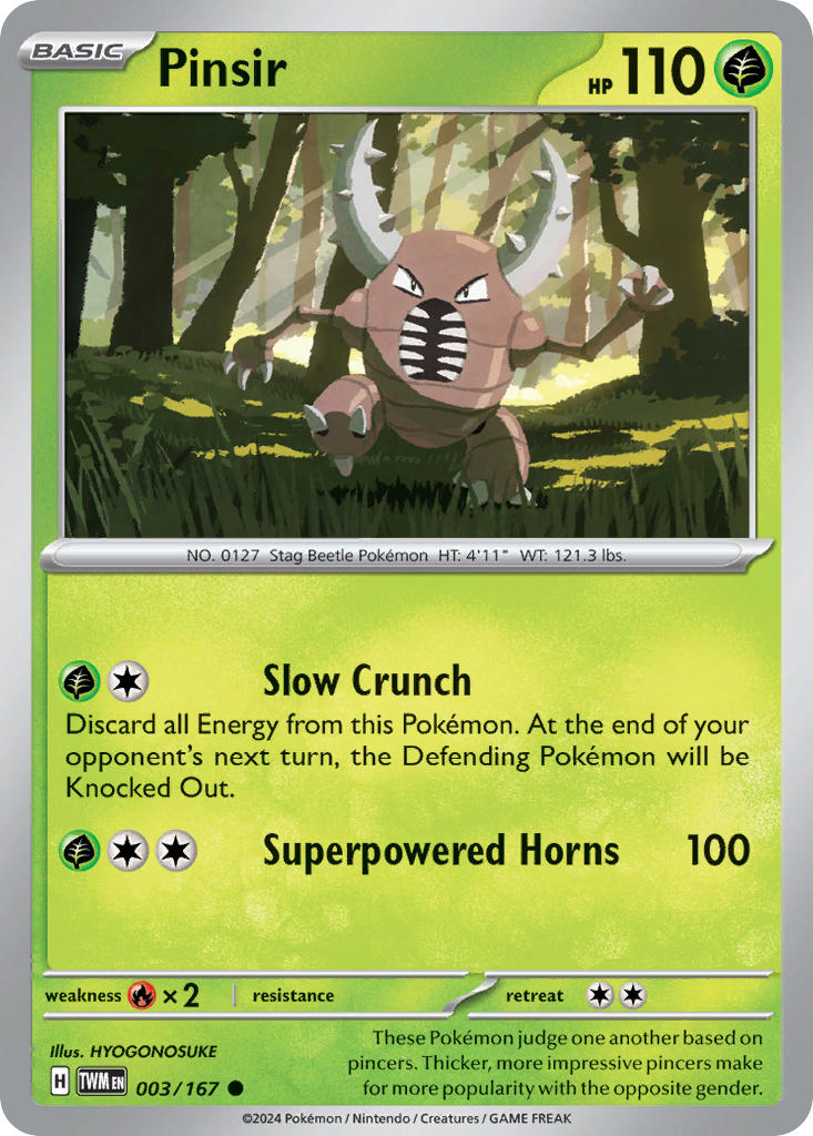 (003/167) Pokemon TCG Twilight Masquerade Single: Pinsir   Common