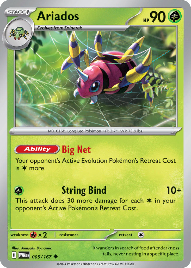 (005/167) Pokemon TCG Twilight Masquerade Single: Ariados   Uncommon