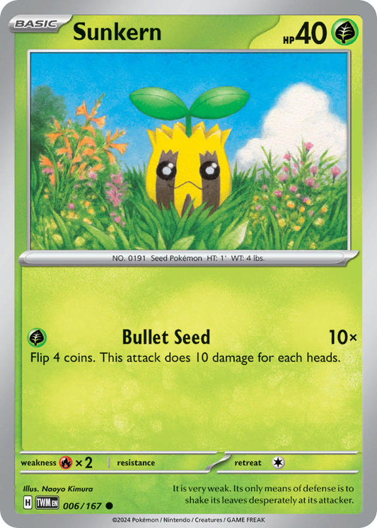 (006/167) Pokemon TCG Twilight Masquerade Single: Sunkern   Common