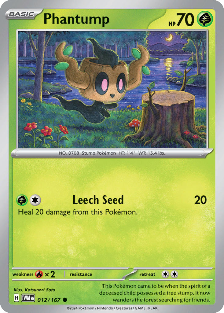 (012/167) Pokemon TCG Twilight Masquerade Single: Phantump   Common