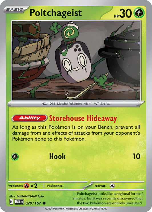 (020/167) Pokemon TCG Twilight Masquerade Single: Poltchageist   Common