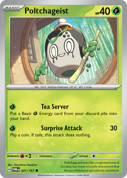 (021/167) Pokemon TCG Twilight Masquerade Single: Poltchageist   Common