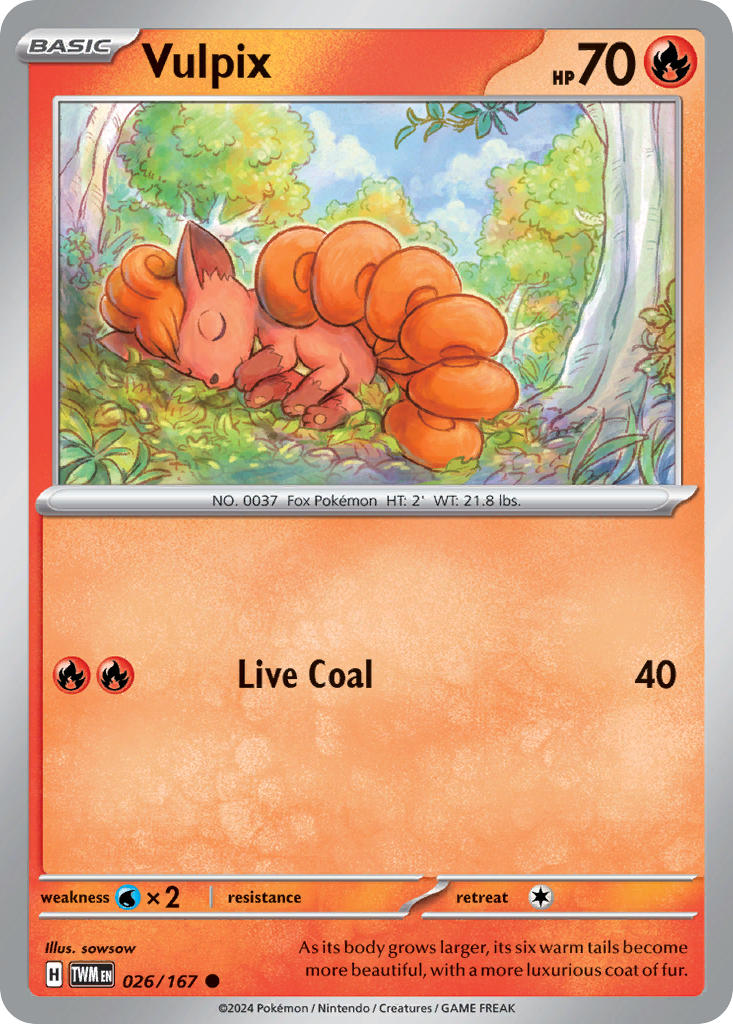 (026/167) Pokemon TCG Twilight Masquerade Single: Vulpix   Common