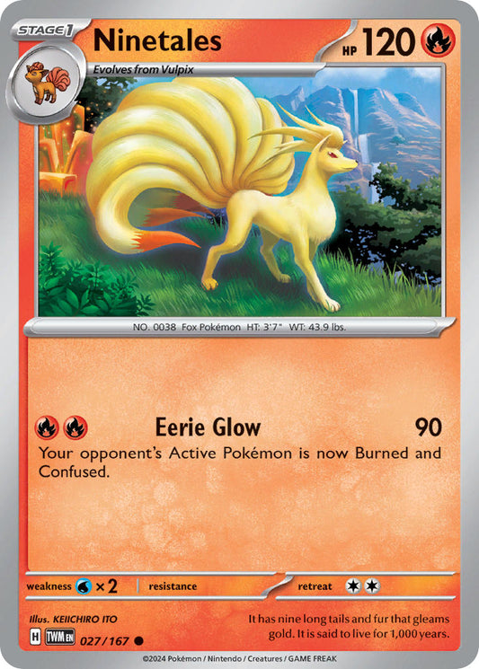 (027/167) Pokemon TCG Twilight Masquerade Single: Ninetales  Reverse Holo Common