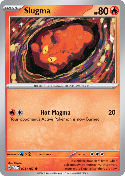 (028/167) Pokemon TCG Twilight Masquerade Single: Slugma   Common