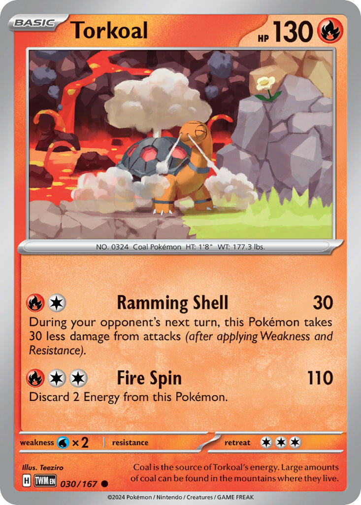 (030/167) Pokemon TCG Twilight Masquerade Single: Torkoal   Common