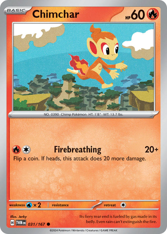 (031/167) Pokemon TCG Twilight Masquerade Single: Chimchar   Common