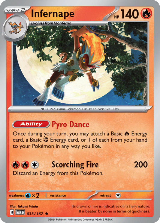 (033/167) Pokemon TCG Twilight Masquerade Single: Infernape   Rare