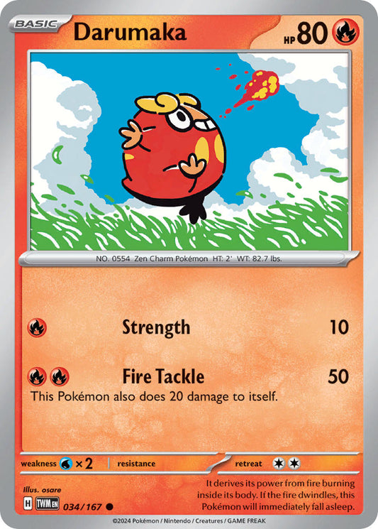 (034/167) Pokemon TCG Twilight Masquerade Single: Darumaka   Common