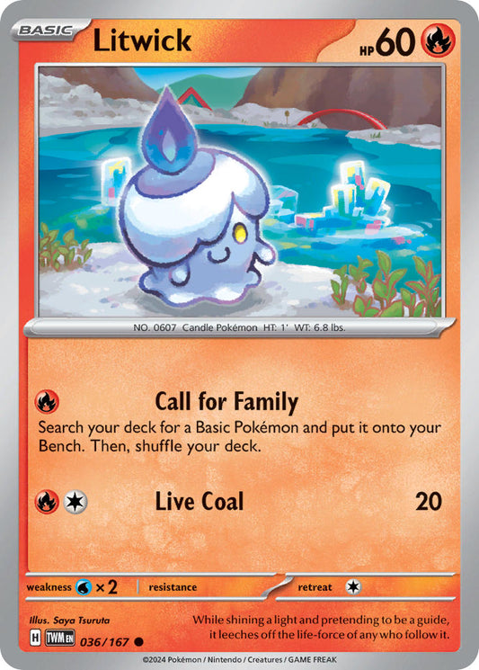 (036/167) Pokemon TCG Twilight Masquerade Single: Litwick   Common