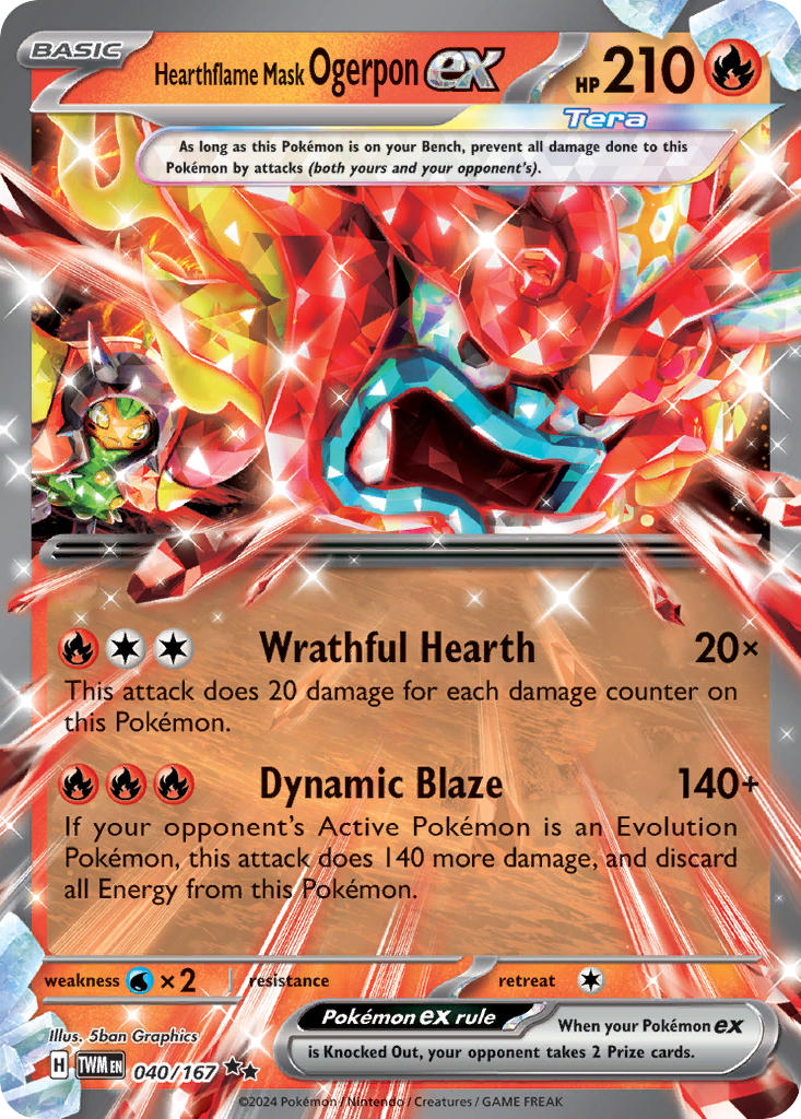 (040/167) Pokemon TCG Twilight Masquerade Single: Hearthflame Mask Ogerpon ex   Double Rare