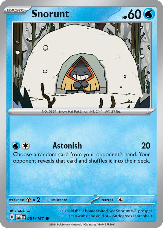 (051/167) Pokemon TCG Twilight Masquerade Single: Snorunt   Common