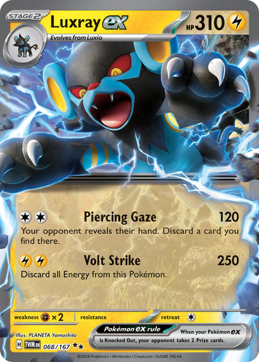 (068/167) Pokemon TCG Twilight Masquerade Single: Luxray ex   Double Rare