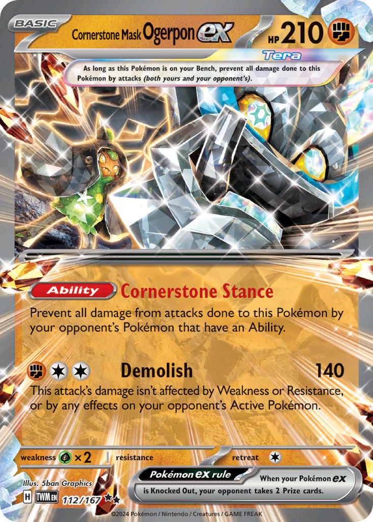 (112/167) Pokemon TCG Twilight Masquerade Single: Cornerstone Mask Ogerpon ex   Double Rare