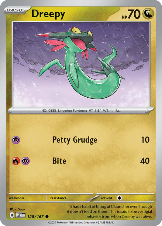 (128/167) Pokemon TCG Twilight Masquerade Single: Dreepy   Common