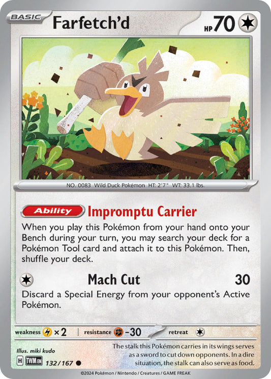 (132/167) Pokemon TCG Twilight Masquerade Single: Farfetch'd   Common