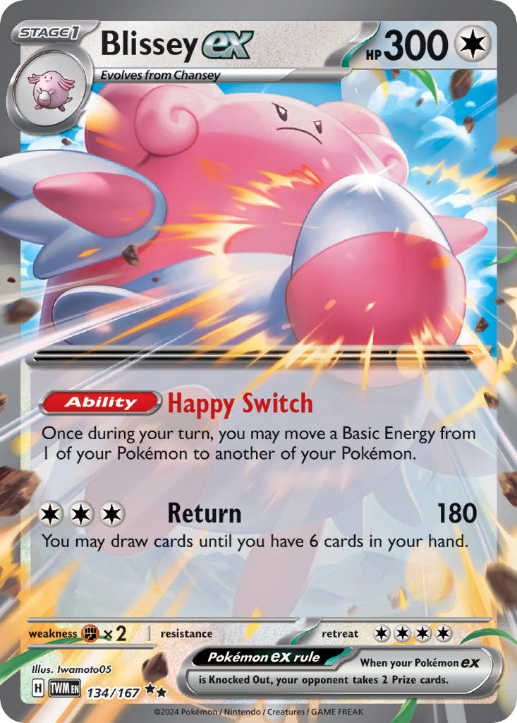 (134/167) Pokemon TCG Twilight Masquerade Single: Blissey ex   Double Rare