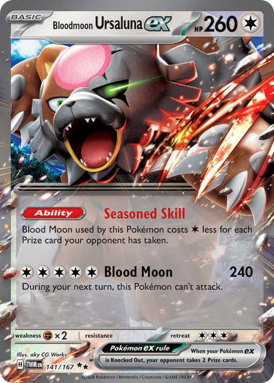 (141/167) Pokemon TCG Twilight Masquerade Single: Bloodmoon Ursaluna ex   Double Rare