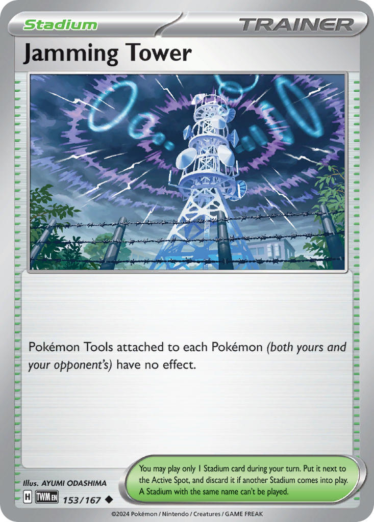 (153/167) Pokemon TCG Twilight Masquerade Single: Jamming Tower Reverse Holo Uncommon