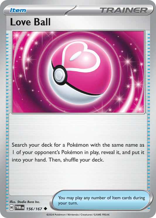 (156/167) Pokemon TCG Twilight Masquerade Single: Love Ball Reverse Holo Uncommon