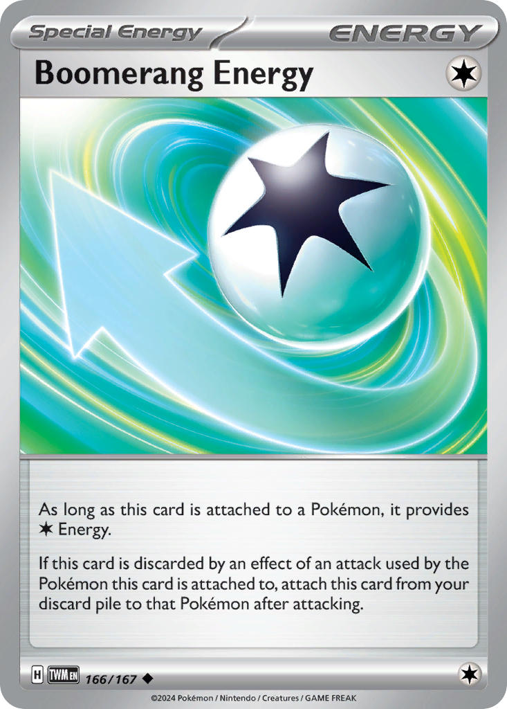 (166/167) Pokemon TCG Twilight Masquerade Single: Boomerang Energy  Uncommon