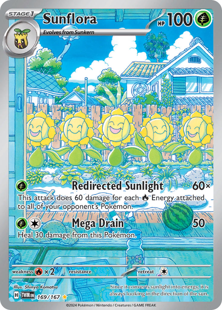 (169/167) Pokemon TCG Twilight Masquerade Single: Sunflora   Illustration Rare