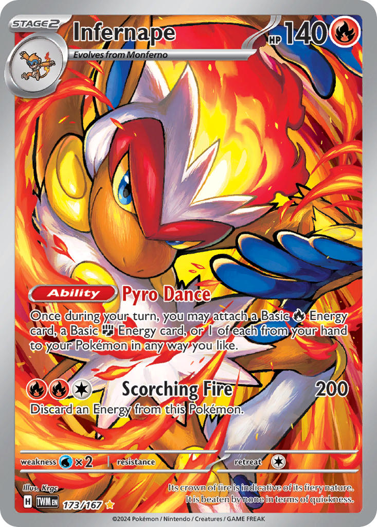 (173/167) Pokemon TCG Twilight Masquerade Single: Infernape   Illustration Rare