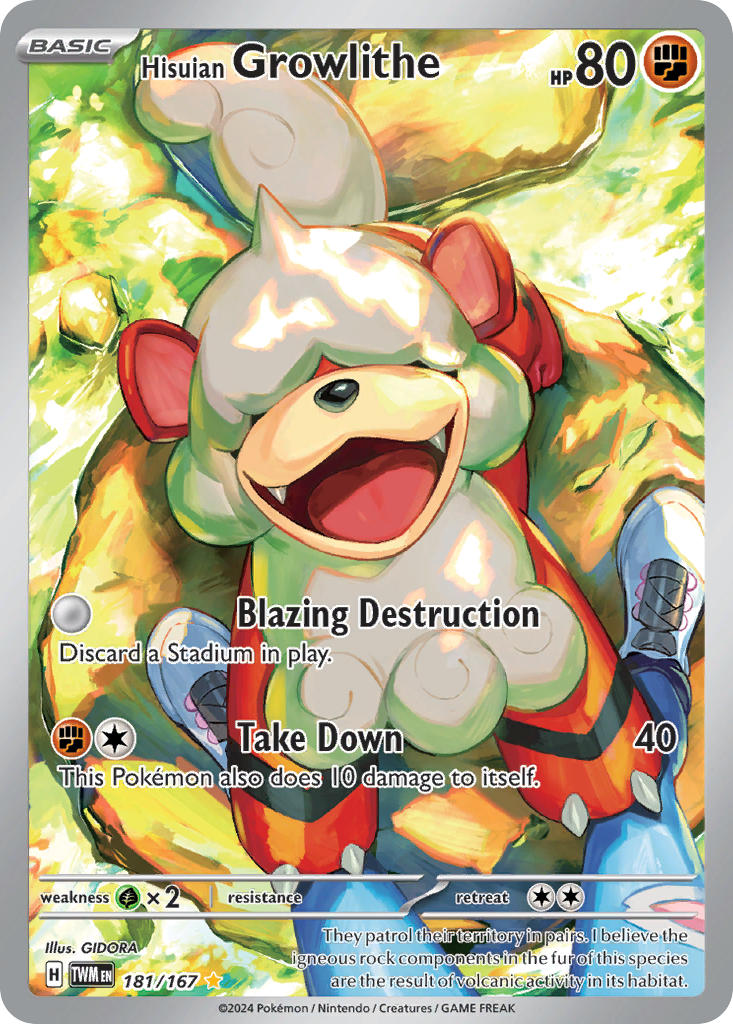 (181/167) Pokemon TCG Twilight Masquerade Single: Hisuian Growlithe   Illustration Rare