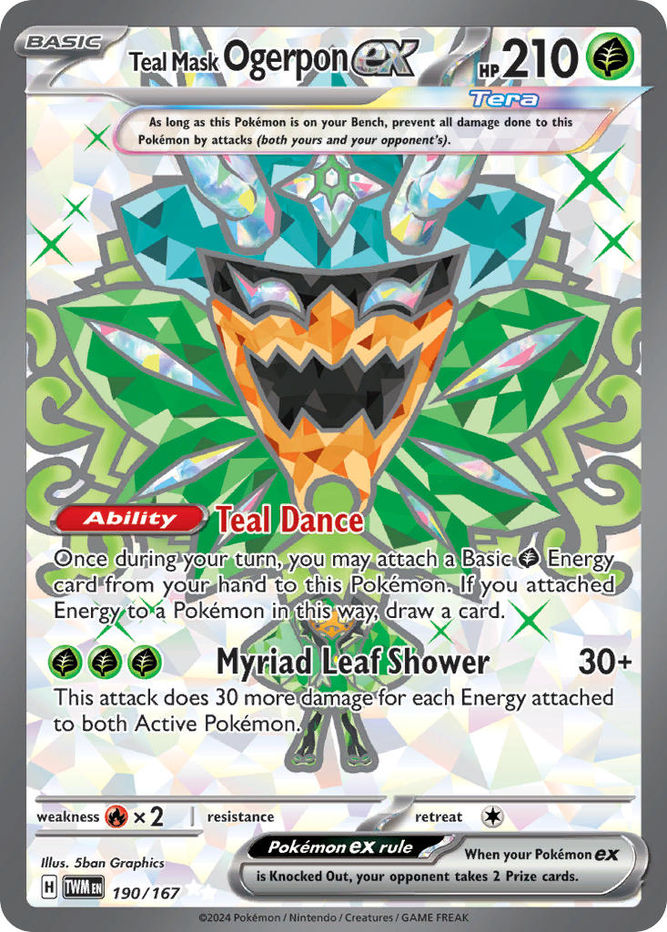 (190/167) Pokemon TCG Twilight Masquerade Single: Teal Mask Ogerpon ex   Ultra Rare