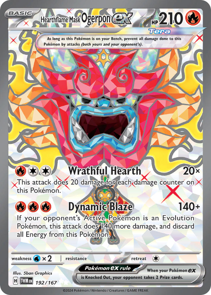 (192/167) Pokemon TCG Twilight Masquerade Single: Hearthflame Mask Ogerpon ex   Ultra Rare